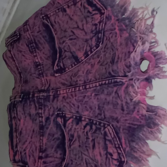 Bluish purplish distressed Denon shorts from Fashion Nova - Picture 4 of 4